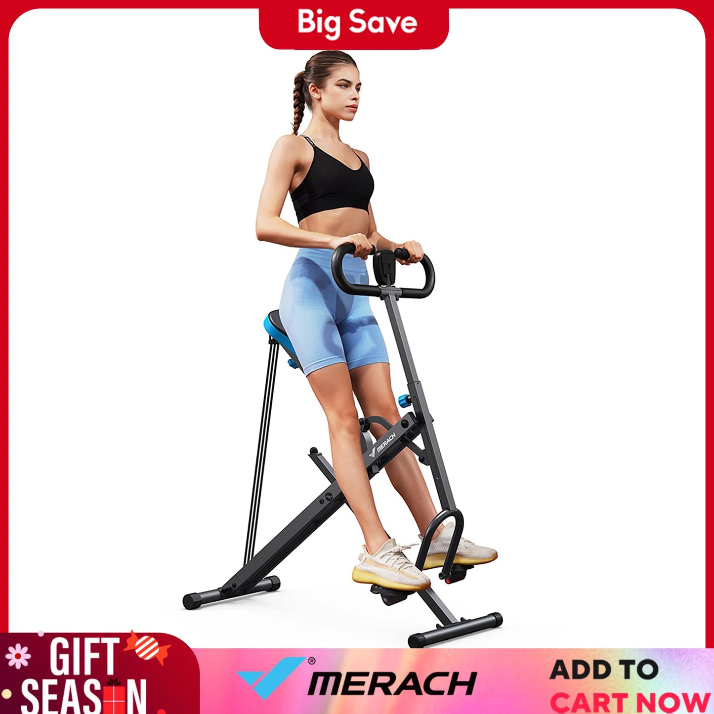 MERACH Squat Machine 2in1 Squat Rowing Machine Easy Setup Foldable Exercise