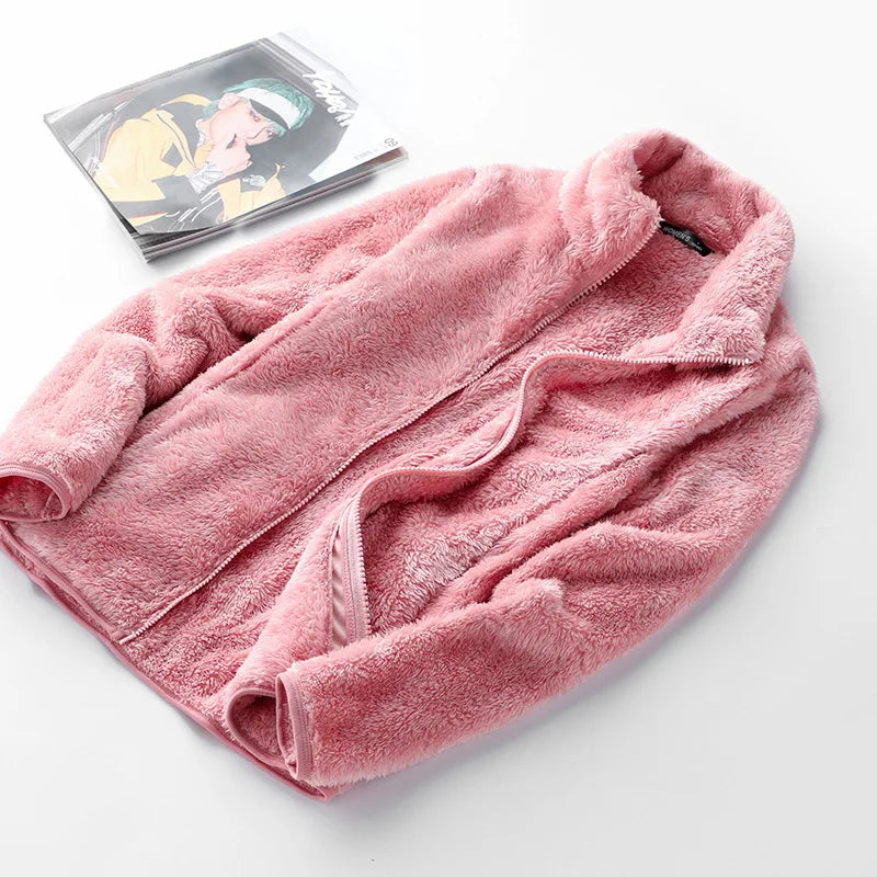 Autumn Winter Thermal Fleece Jacket Men Women Outdoor Warm Sport Running Sweater Coat Activewear