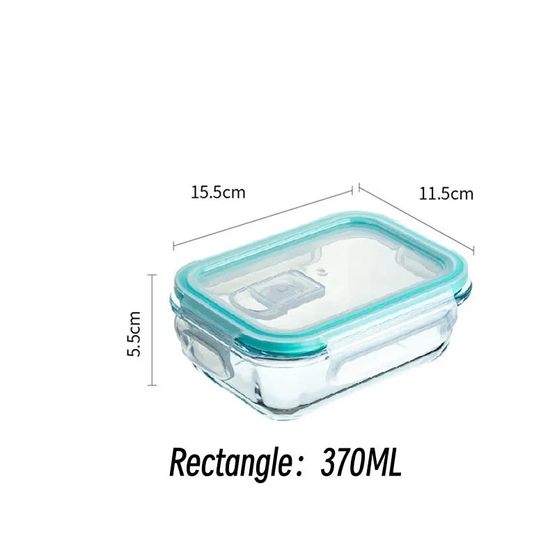 High Borosilicate Glass Lunch Box Microwave Heating Sealed Bento Boxes