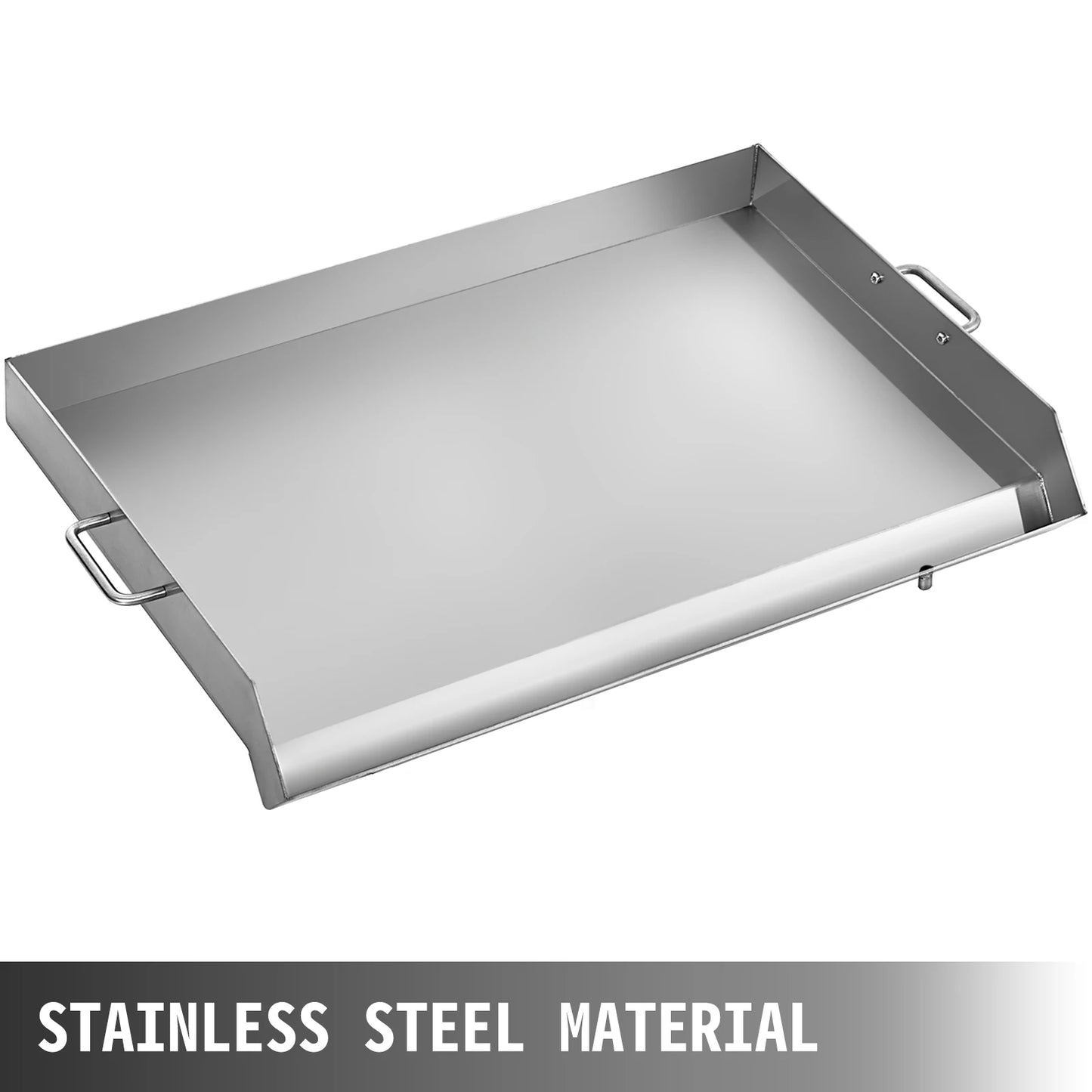 VEVOR Stainless Steel Griddle Flat Top Grill Frying Pan with Handles
