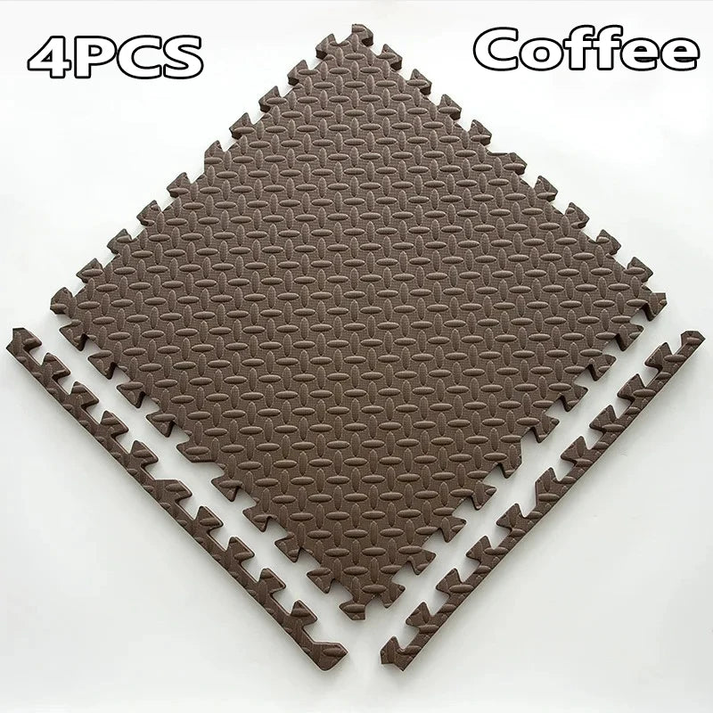 1-16PCS 30*30cm Sports Gym Protection EVA Leaf Grain Floor Mats