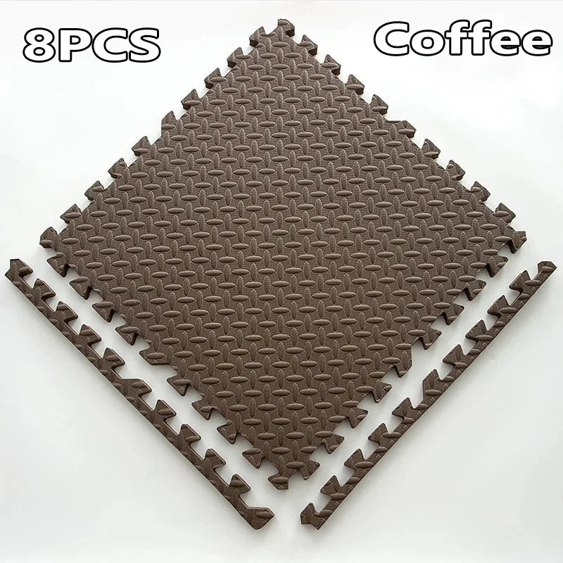1-16PCS 30*30cm Sports Gym Protection EVA Leaf Grain Floor Mats
