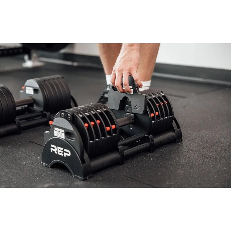 AQRep Fitness Quickdraw Adjustable Dumbbells,Multiple weight