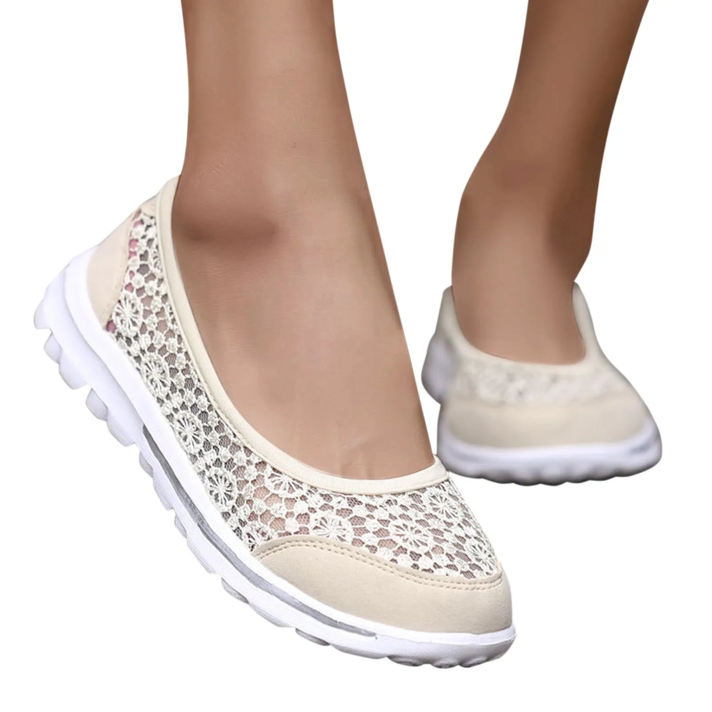Women Breathable Lace Up Shoes Lightweight Mesh Work Shoes