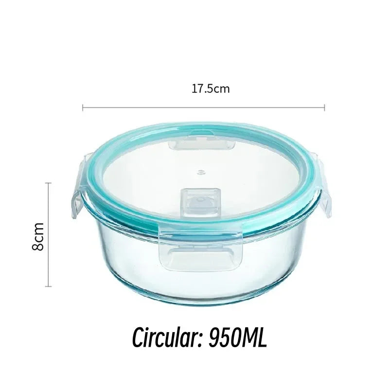 High Borosilicate Glass Lunch Box Microwave Heating Sealed Bento Boxes