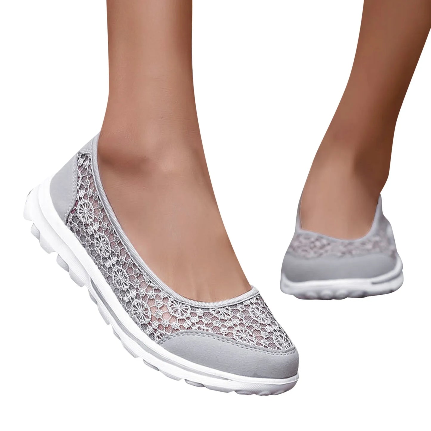 Women Breathable Lace Up Shoes Lightweight Mesh Work Shoes