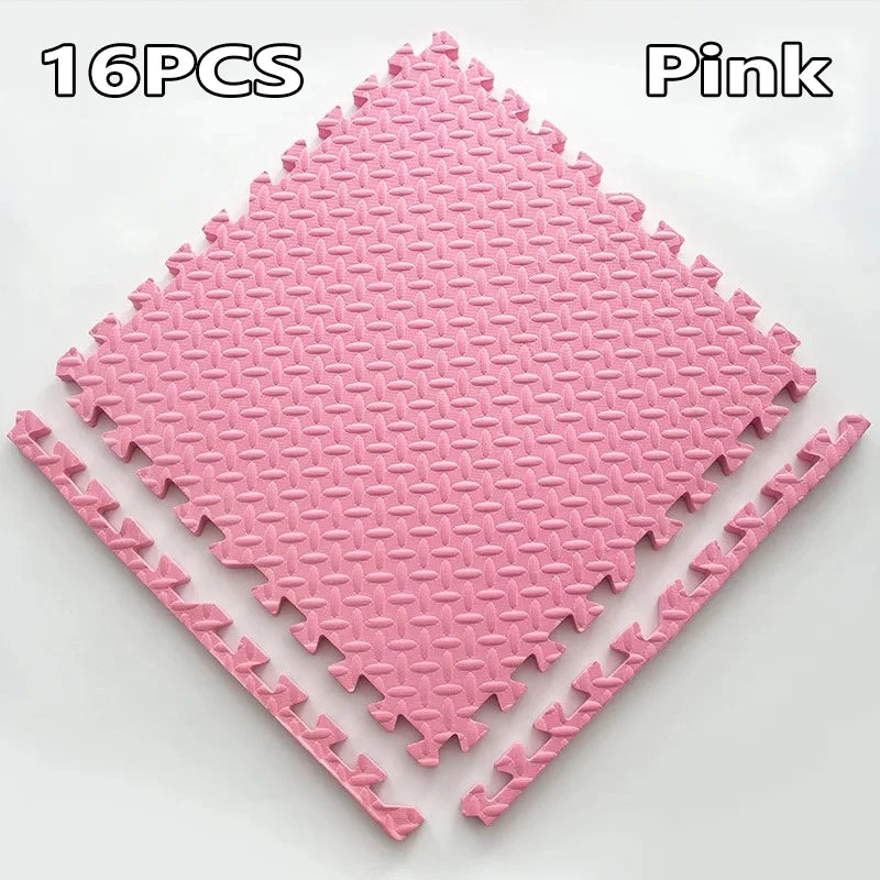 1-16PCS 30*30cm Sports Gym Protection EVA Leaf Grain Floor Mats