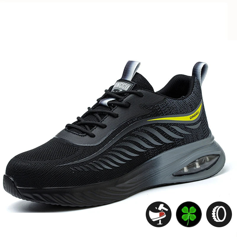 OULYLAN Mens Work Safety Shoes Summer Breathable Sneakers