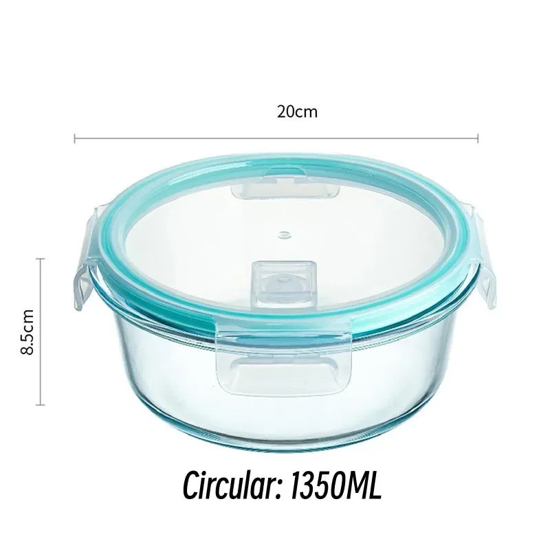 High Borosilicate Glass Lunch Box Microwave Heating Sealed Bento Boxes