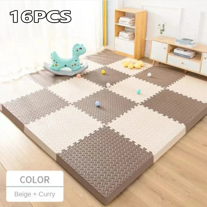 1-16PCS 30*30cm Sports Gym Protection EVA Leaf Grain Floor Mats