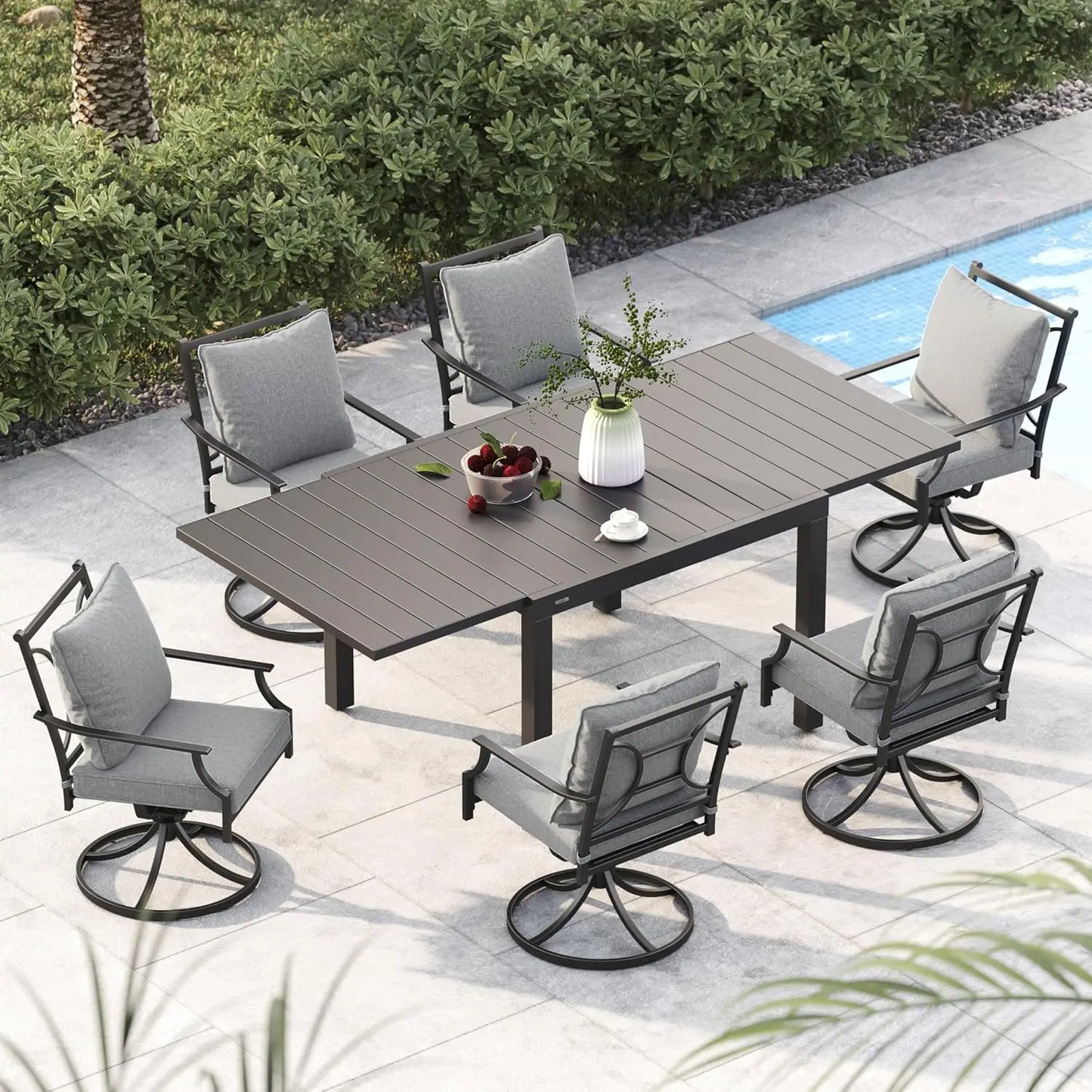 10 Piece Patio Dining Set for 8 Coated Outdoor Dining