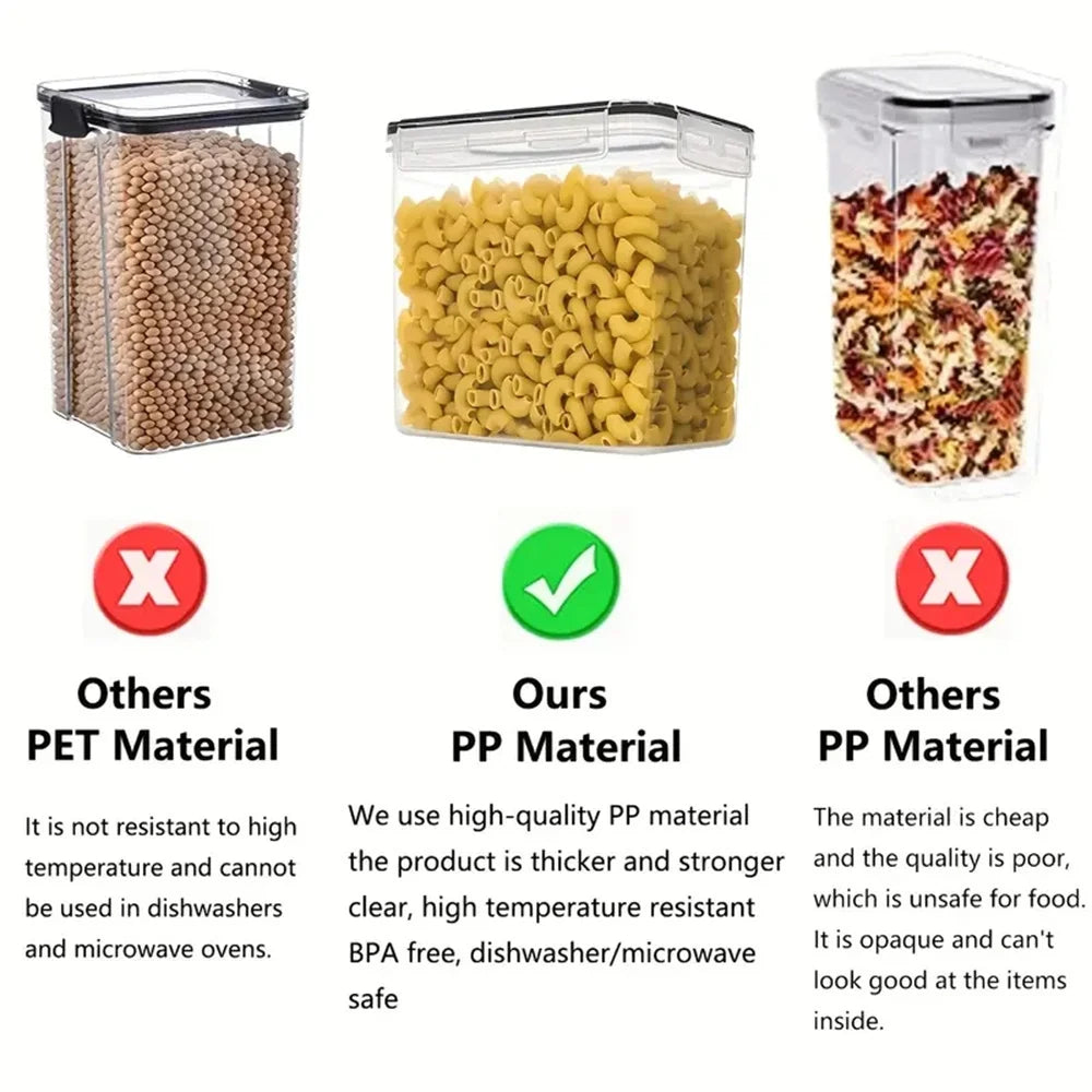 7-Piece Airtight Plastic Food Storage Container Set - Microwave Safe,