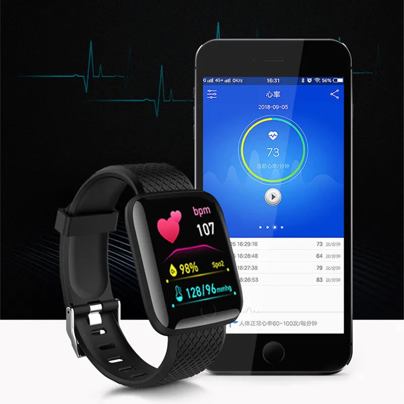 116 Plus Smart Watch Fitness Tracker Smartwatch Heart Rate Monitor Waterproof