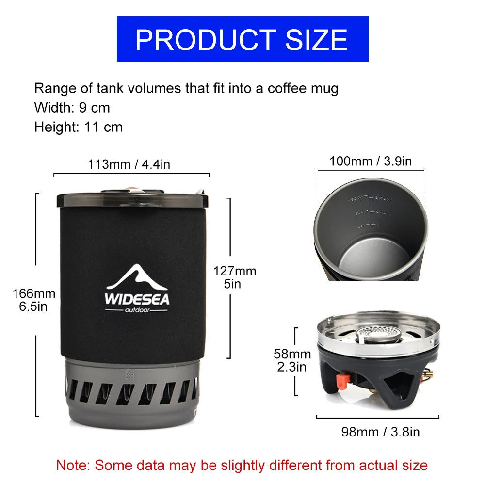 Widesea Camping Cooking System with Heat Exchanger Outdoor Gas Stove Burner Tourist