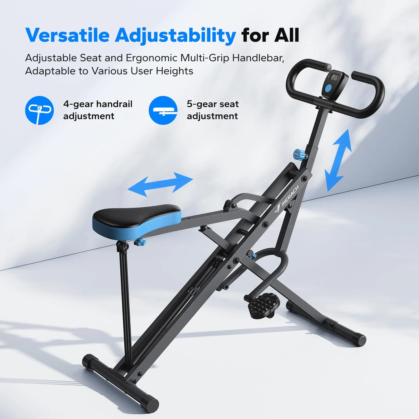 MERACH Squat Machine 2in1 Squat Rowing Machine Easy Setup Foldable Exercise