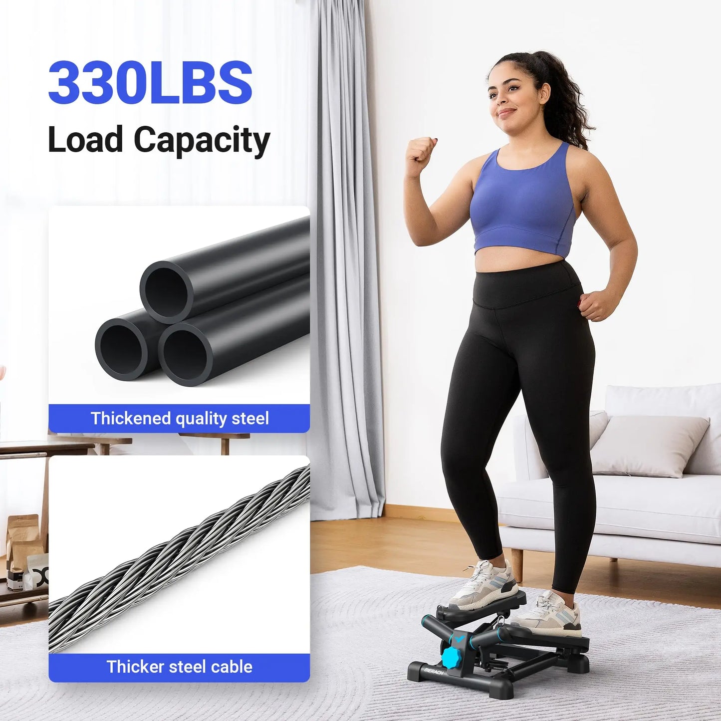 MERACH Mini Stepper for Exercise Twist Stair Stepper 330LBS