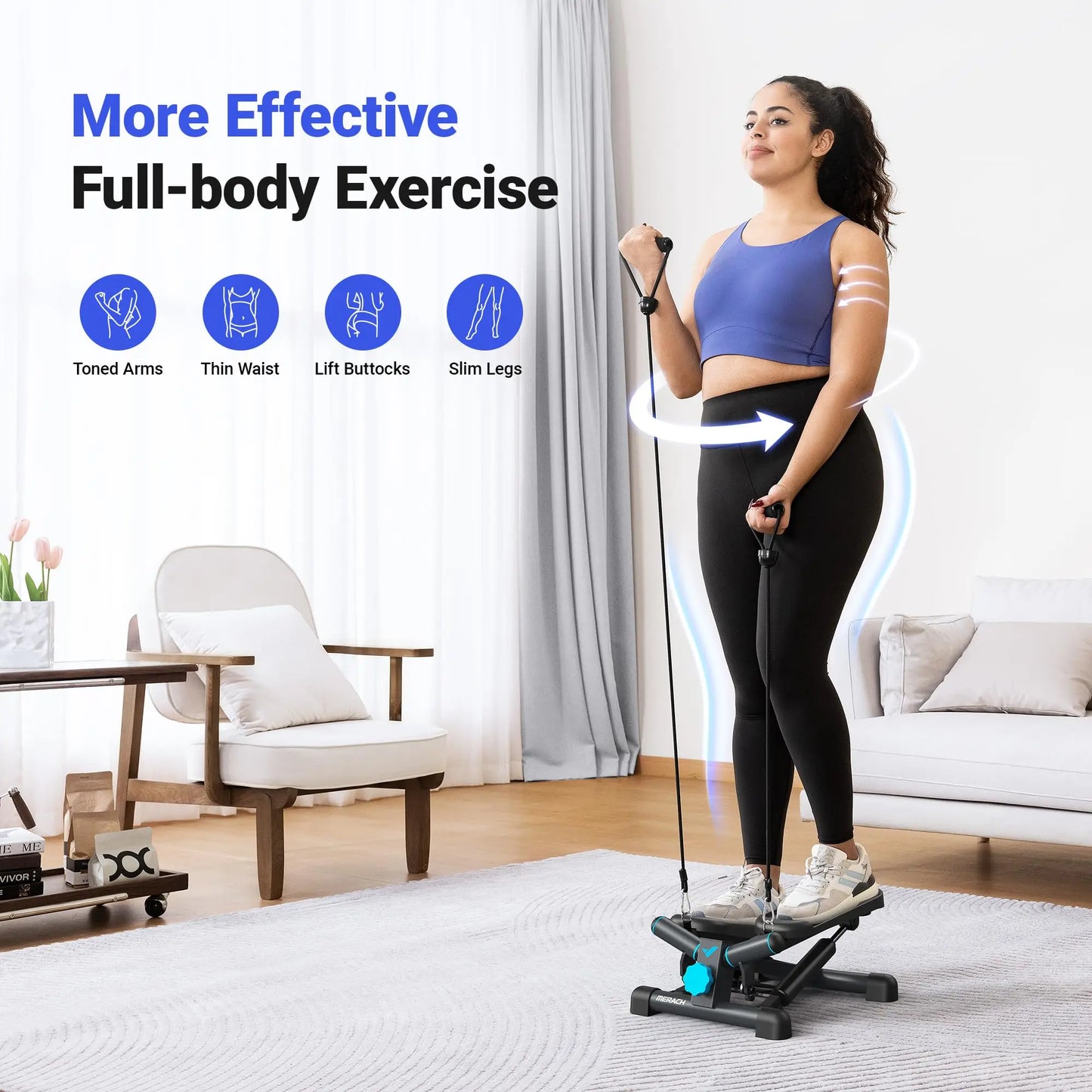 MERACH Mini Stepper for Exercise Twist Stair Stepper 330LBS
