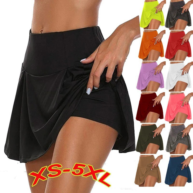 2 in 1 Tennis Skirt Women, Yoga Skirts Female,