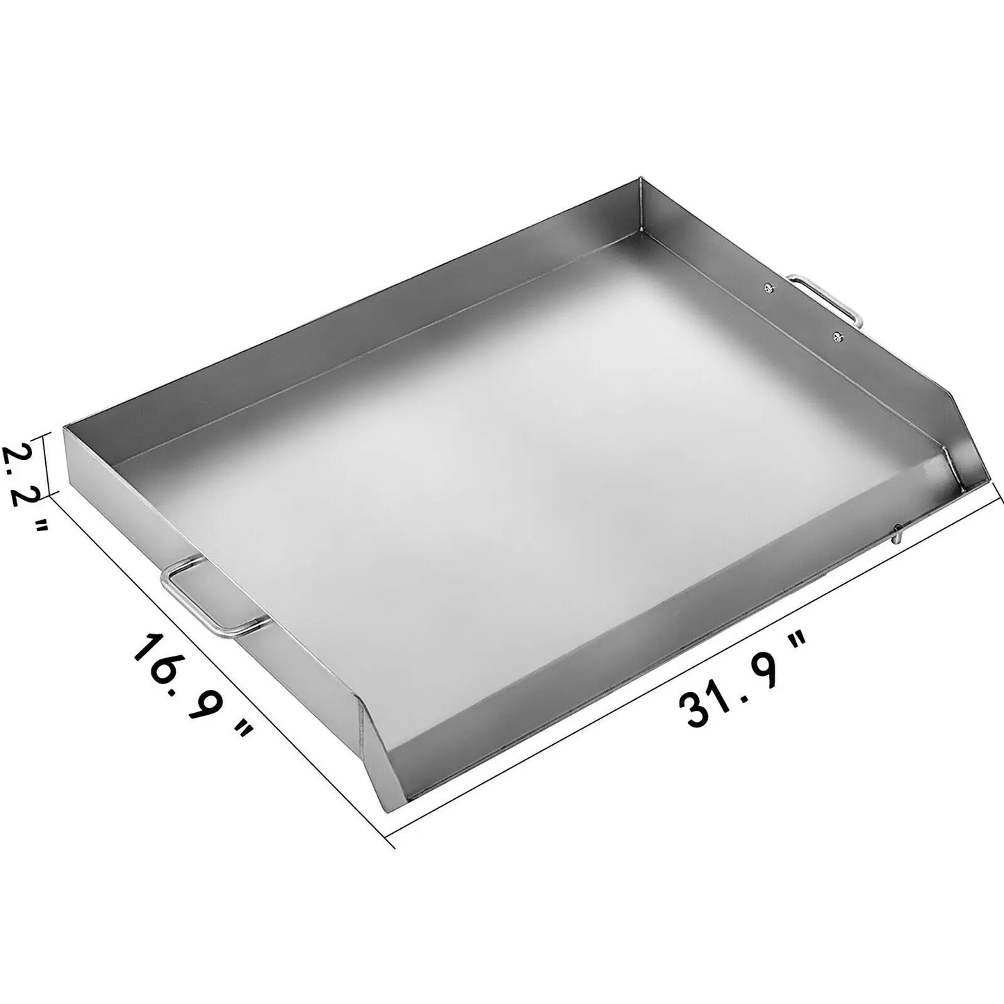 VEVOR Stainless Steel Griddle Flat Top Grill Frying Pan with Handles
