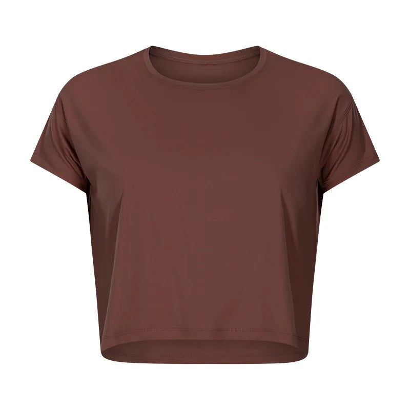 Loose Blouses Women Seamless Sport t-Shirts Sexy Yoga Crop Running Shirts Fitness Gym Crop Tops