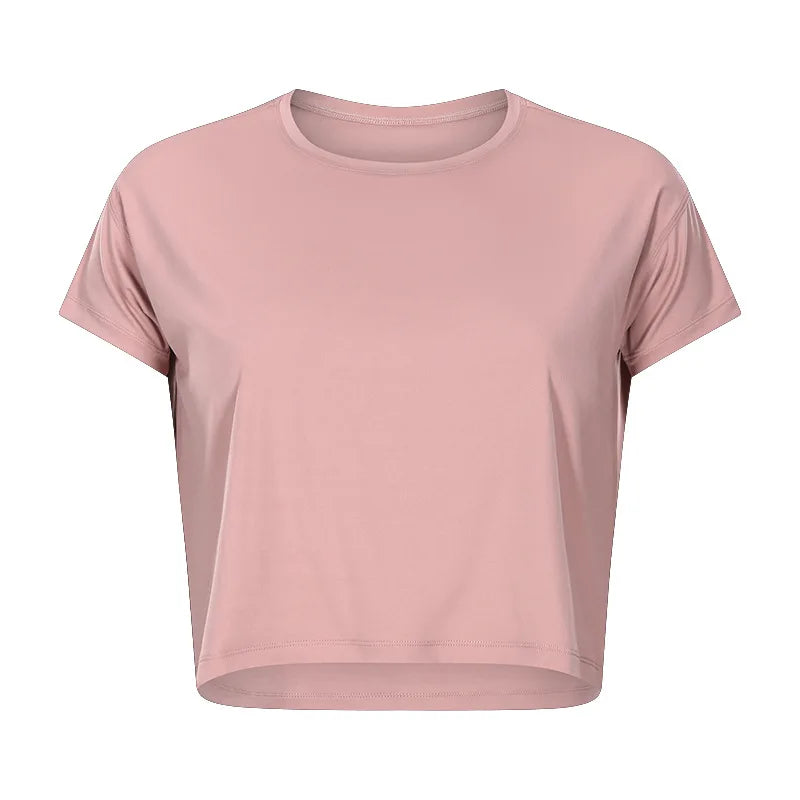 Loose Blouses Women Seamless Sport t-Shirts Sexy Yoga Crop Running Shirts Fitness Gym Crop Tops