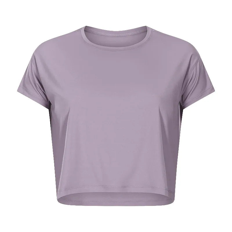 Loose Blouses Women Seamless Sport t-Shirts Sexy Yoga Crop Running Shirts Fitness Gym Crop Tops