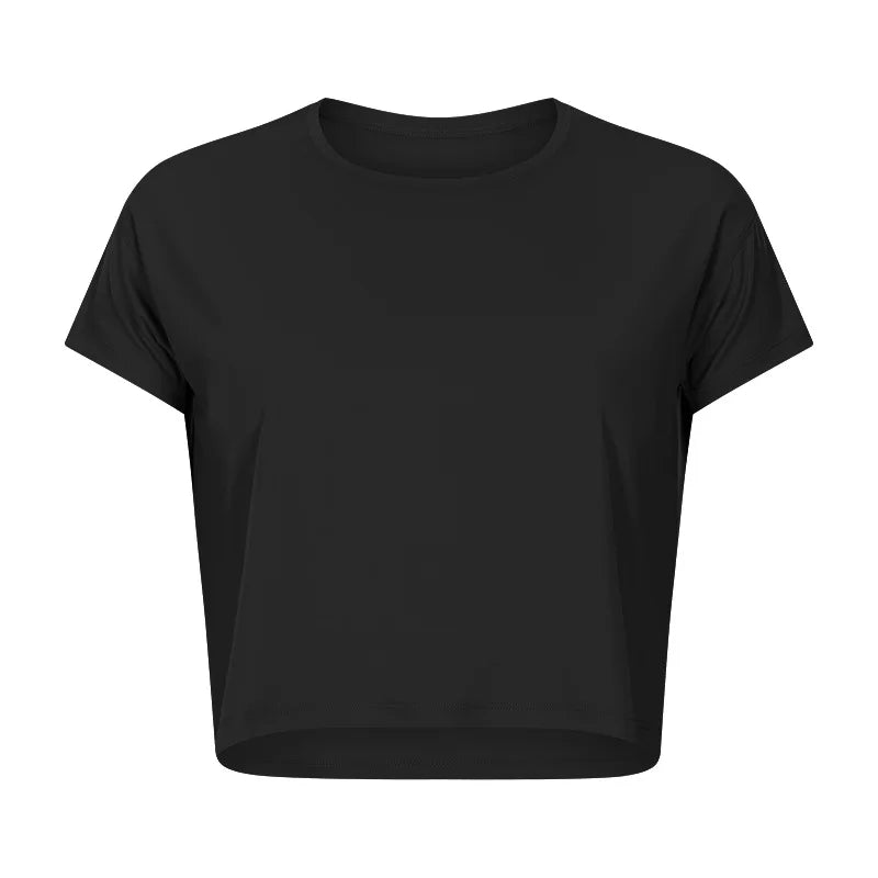 Loose Blouses Women Seamless Sport t-Shirts Sexy Yoga Crop Running Shirts Fitness Gym Crop Tops