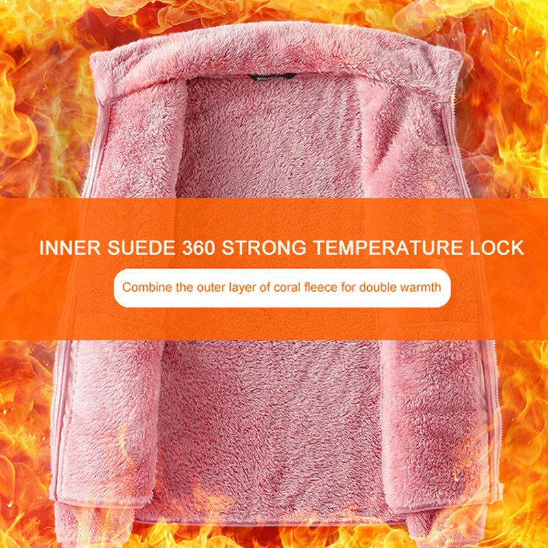 Autumn Winter Thermal Fleece Jacket Men Women Outdoor Warm Sport Running Sweater Coat Activewear