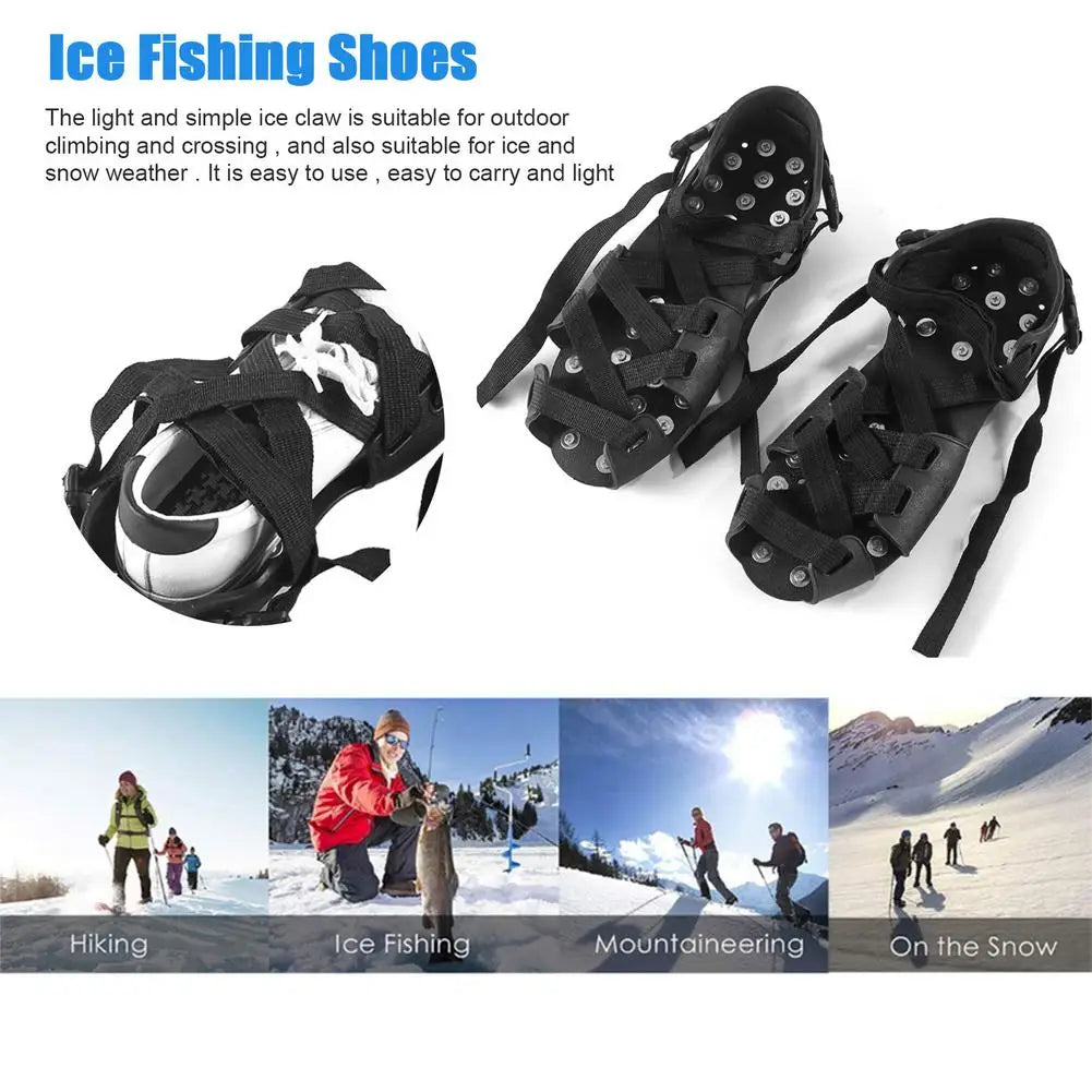 Snow Crampons Non-Slip Shoe Covers Elastic Fit Ice Fishing Shoes Outdoor Mountaineering And Rock Climbing Fishing Supplies