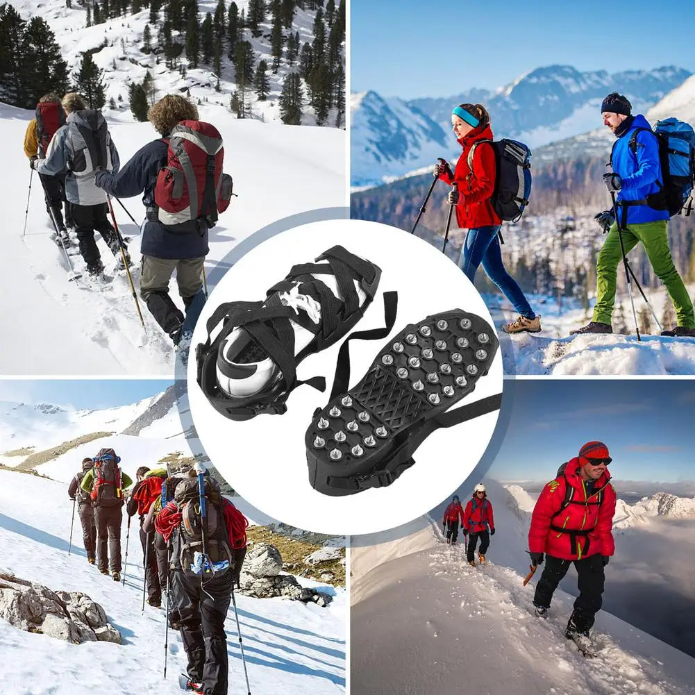 Snow Crampons Non-Slip Shoe Covers Elastic Fit Ice Fishing Shoes Outdoor Mountaineering And Rock Climbing Fishing Supplies