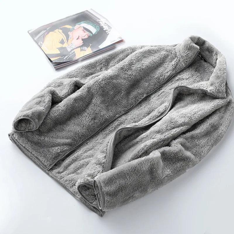 Autumn Winter Thermal Fleece Jacket Men Women Outdoor Warm Sport Running Sweater Coat Activewear