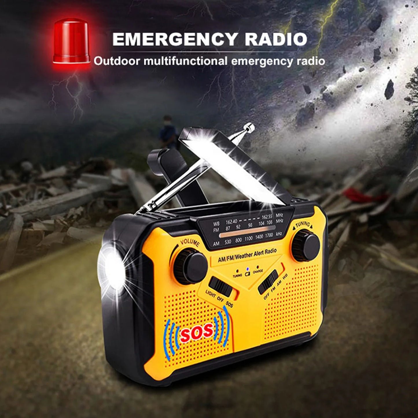 3000mAh Emergency Radio Solar Hand Crank Emergency