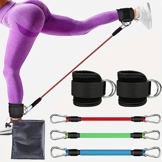 Elastic Resistance Band Set with Ankle Straps Bands for Men And Women