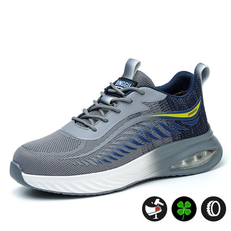 OULYLAN Mens Work Safety Shoes Summer Breathable Sneakers