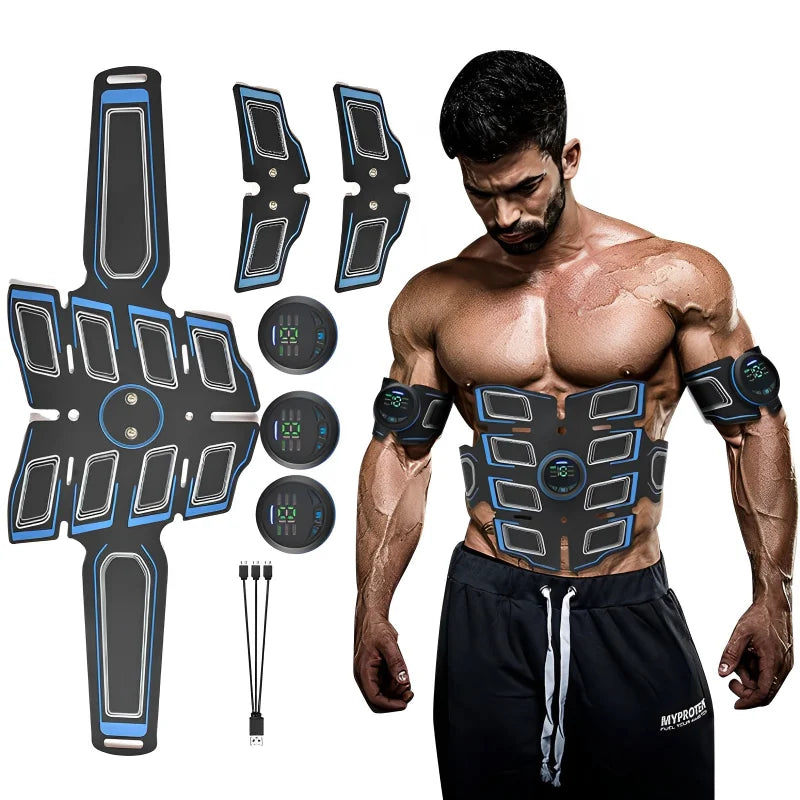 7PCS Rechargeable Abdominal Muscle Trainer Portable Massager Electronic