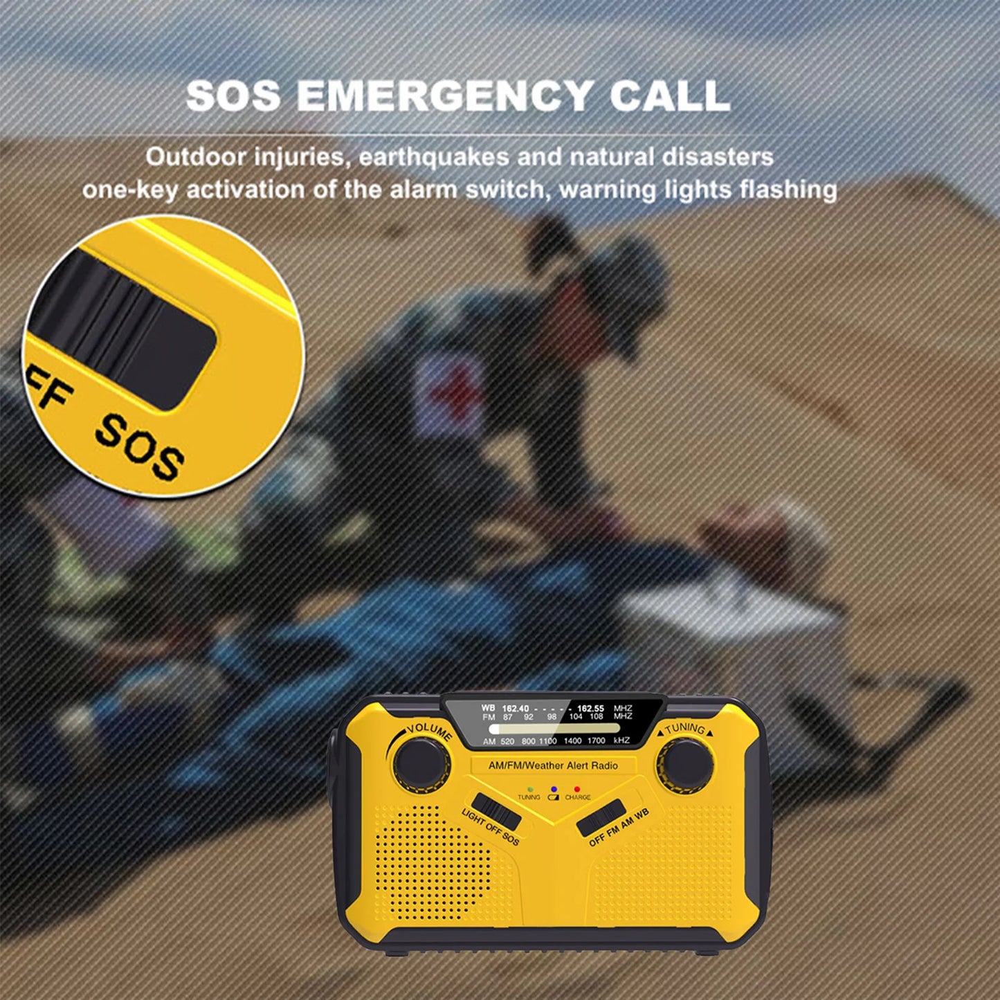 3000mAh Emergency Radio Solar Hand Crank Emergency