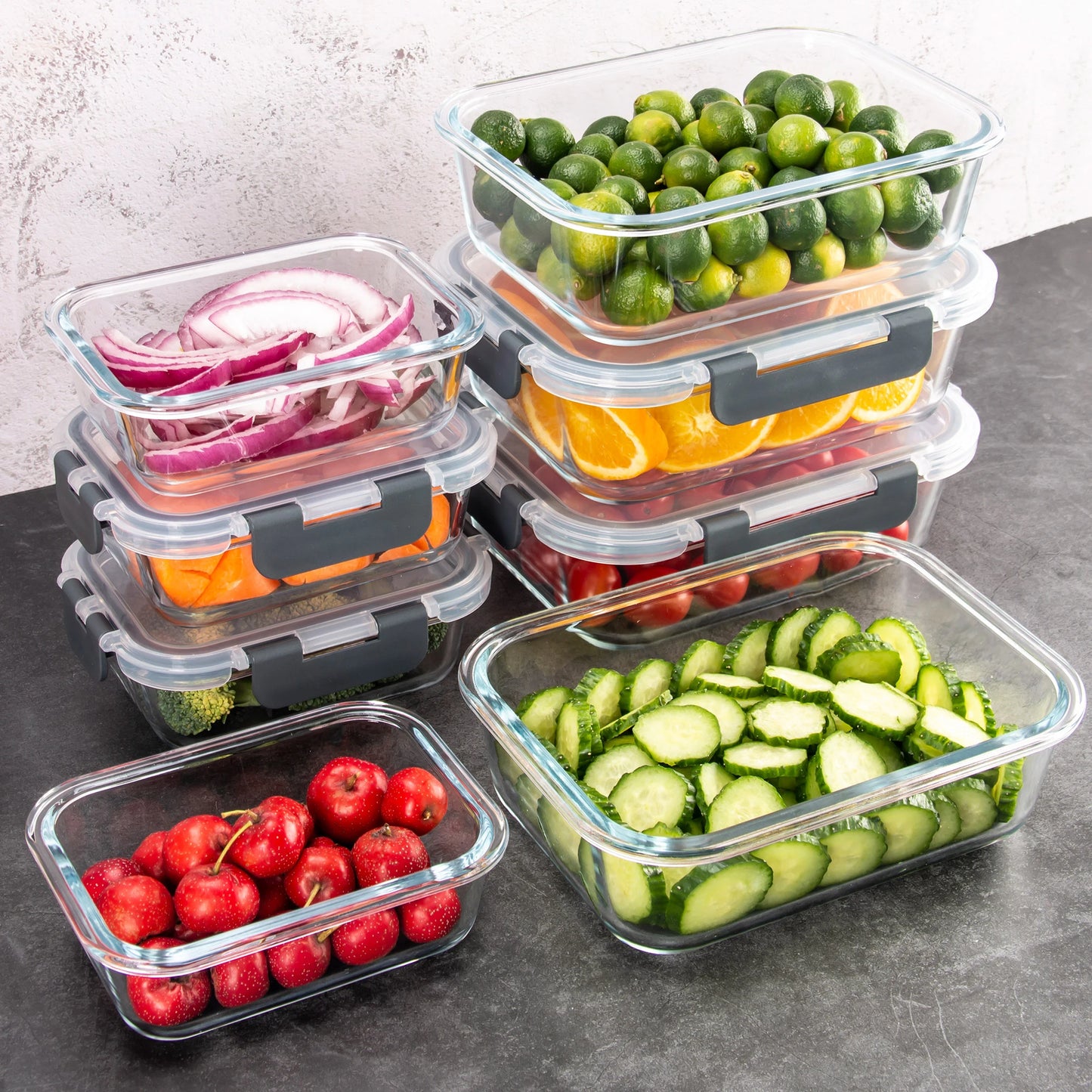Glass Food Storage Containers with Lids, [24 Piece] Meal Prep Containers for Food Storage.