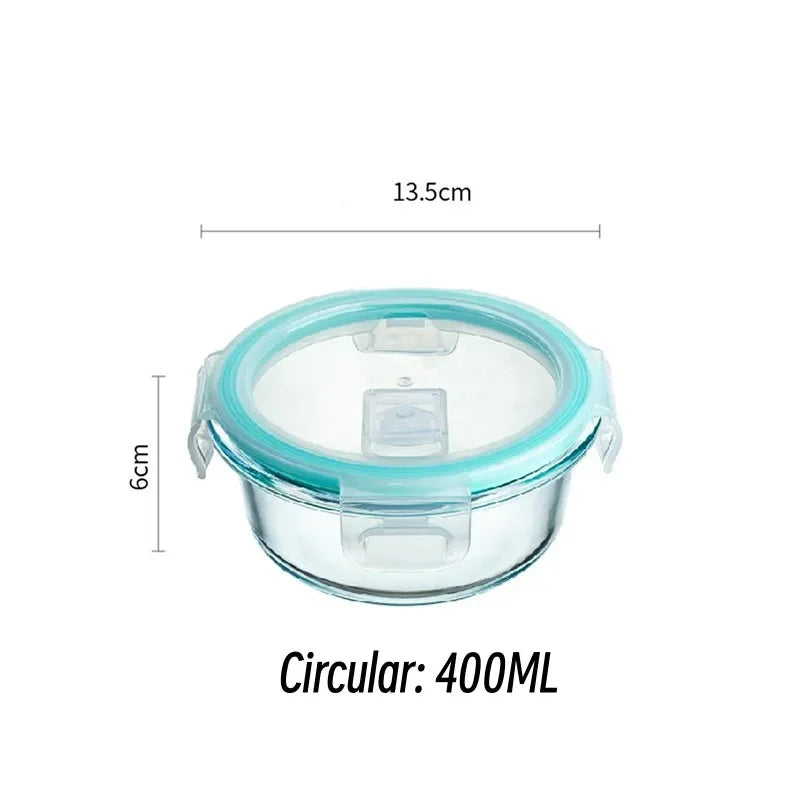 High Borosilicate Glass Lunch Box Microwave Heating Sealed Bento Boxes