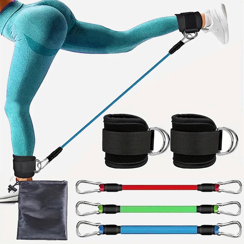 Elastic Resistance Band Set with Ankle Straps Bands for Men And Women