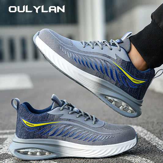 OULYLAN Mens Work Safety Shoes Summer Breathable Sneakers