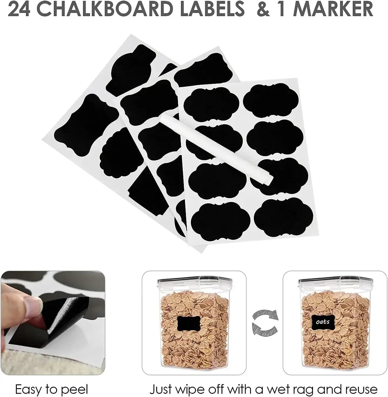 Airtight Food Storage Containers with Lids, 24 pcs Plastic Kitchen and Pantry