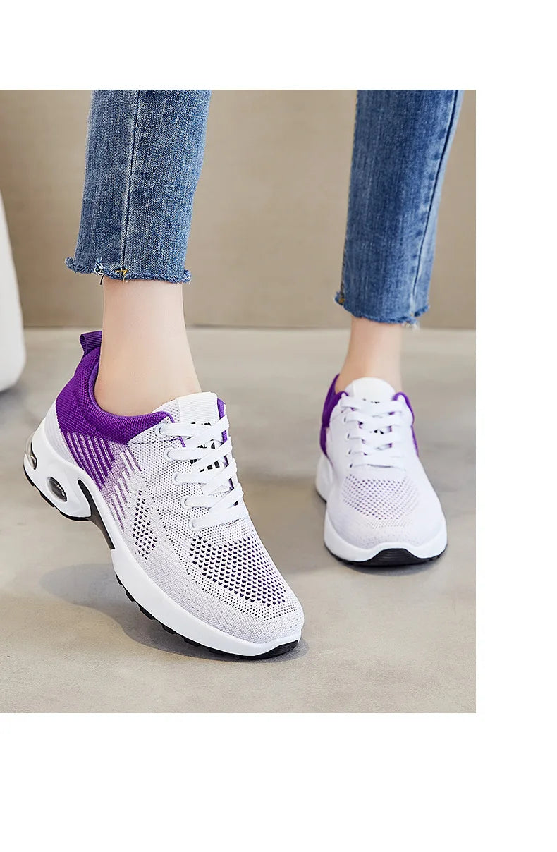 Women's Sports Shoes, Casual Sneakers,Running, Fashion Urltra Light, Knit Breathable
