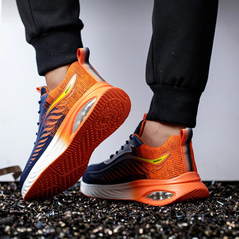 OULYLAN Mens Work Safety Shoes Summer Breathable Sneakers