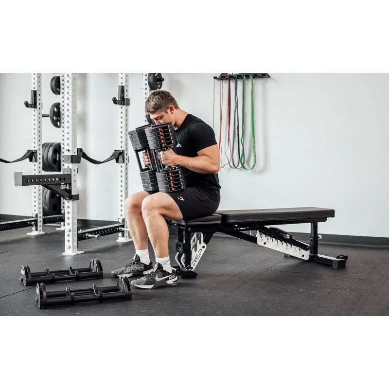 AQRep Fitness Quickdraw Adjustable Dumbbells,Multiple weight