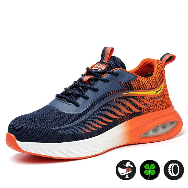 OULYLAN Mens Work Safety Shoes Summer Breathable Sneakers