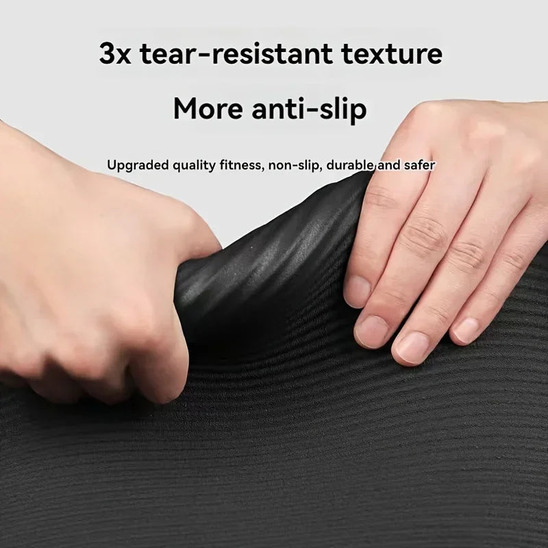 1 thick non-slip black yoga mat - durable NBR rubber