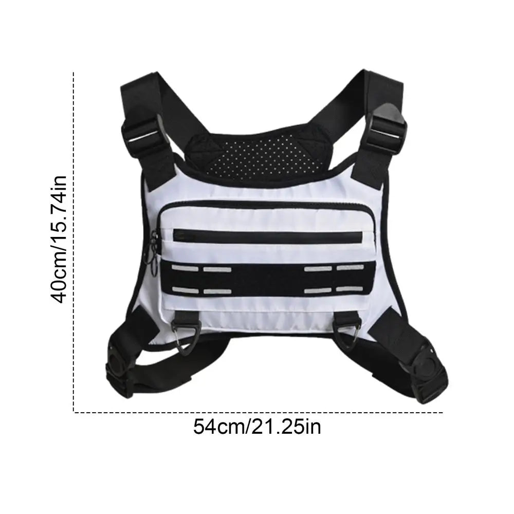 Chest Bag Running, Vest Bag Reflective, Chest Pack With Phone Holder Breathable Cycling