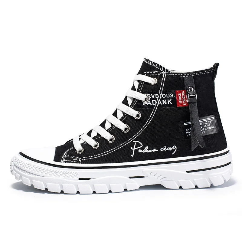 Fashion Style Footwear Men's Shoes Casual Non-slip Wear-resistant High Top Breathable Canvas