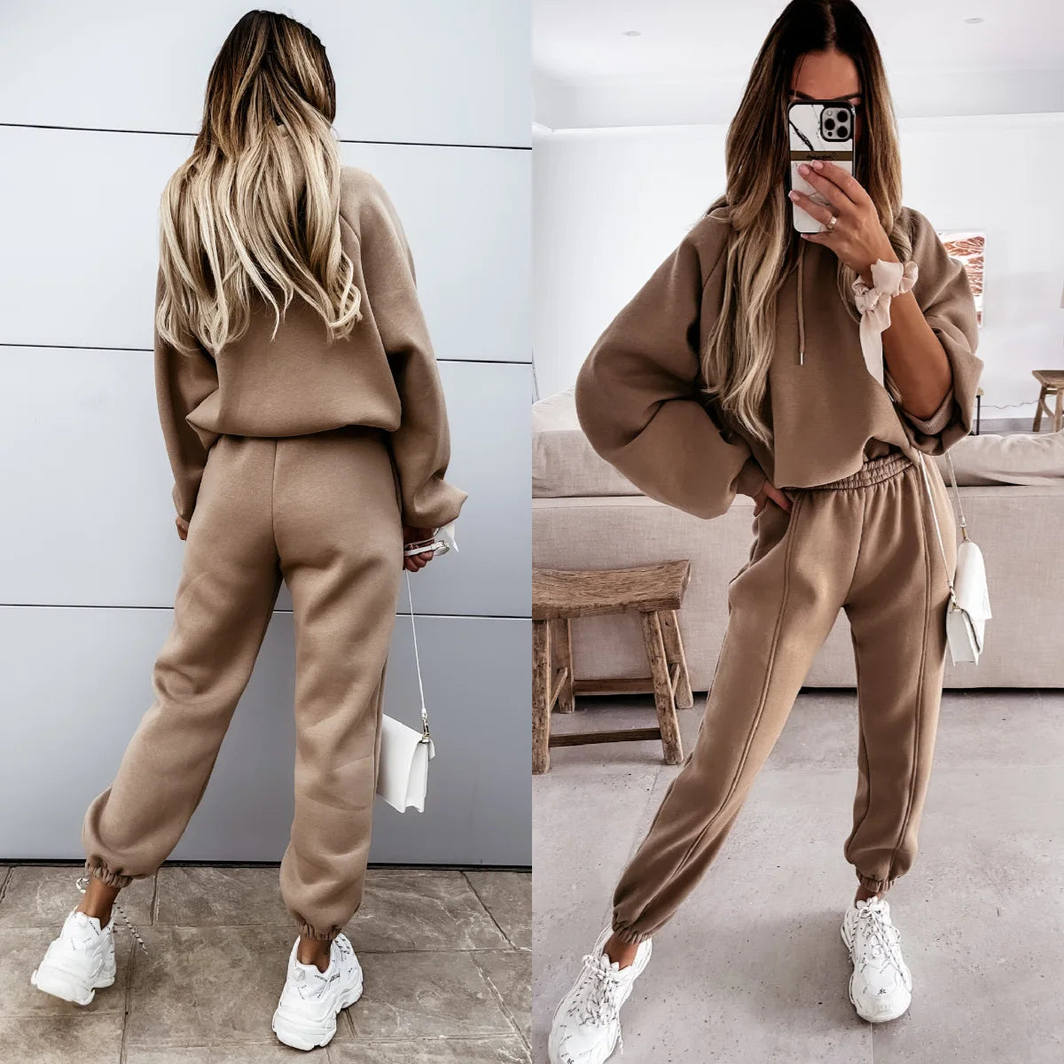 Women Hoodies Sports Tops Pants Tracksuit Sweatshirt  Jogging Long Sleeve Hoodie
