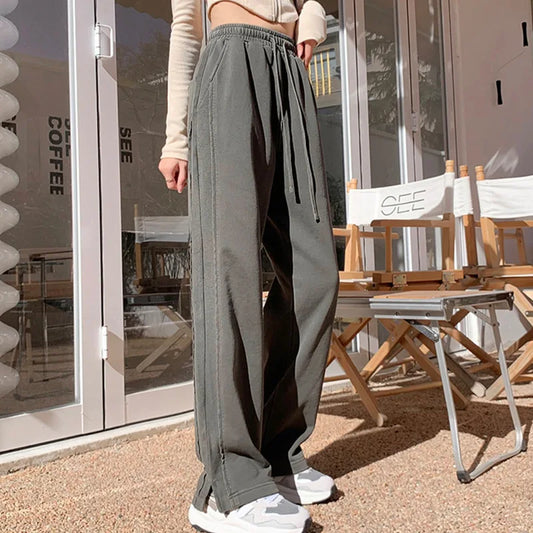 Baggy Fashion Women pants Gray Black Jogging Sweatpants Women